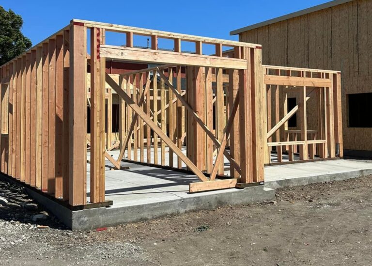 wood framing an ADU in Richmond